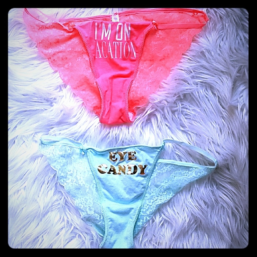 Victoria's Secret Pink Lace Back Panty Bundle